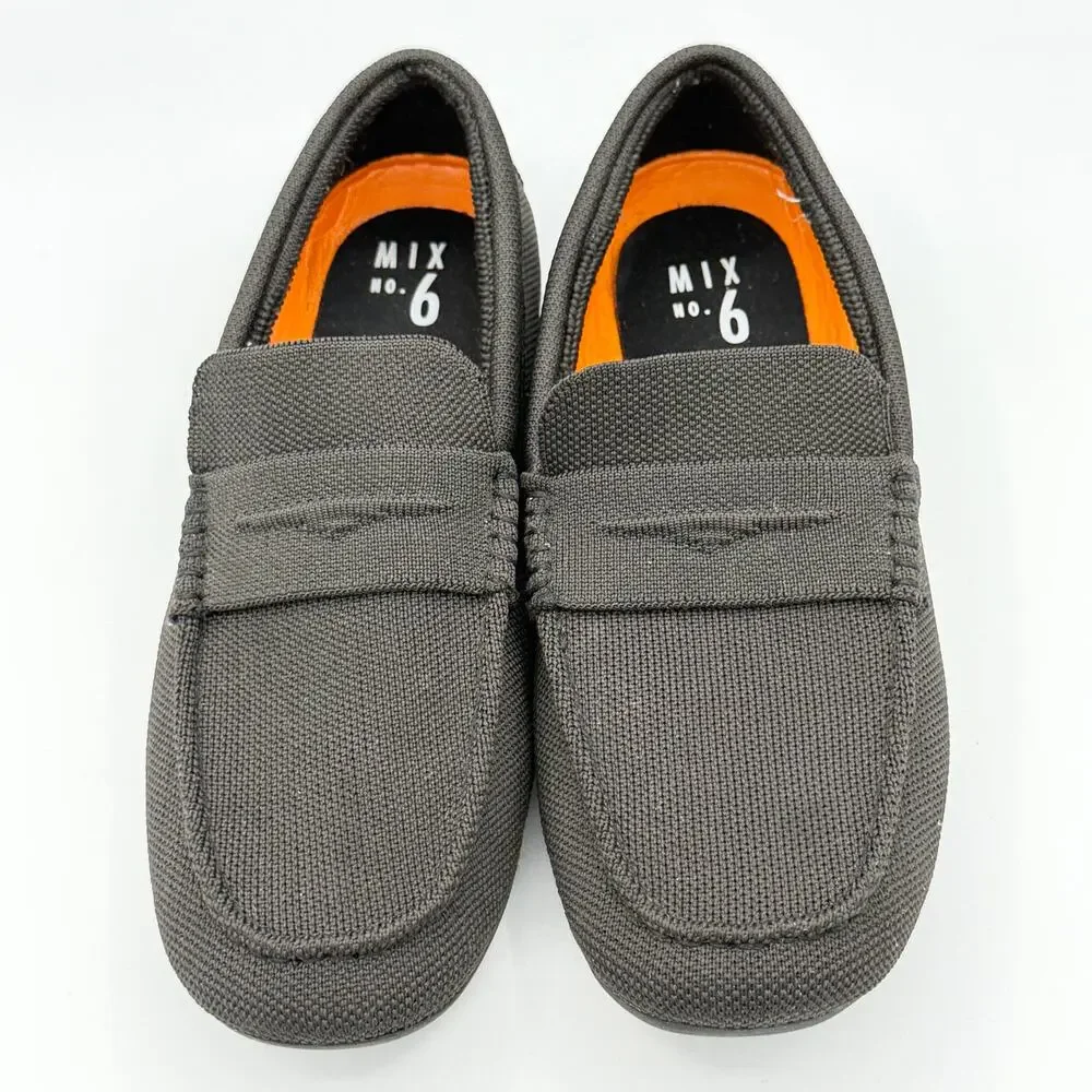 Pre-owned Mix No. 6 Hadi Men's 8M Charcoal Blue Knit Driving Loafers Slip-On